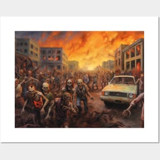 Apocalyptic Inferno: Burning Zombie World Posters and Art